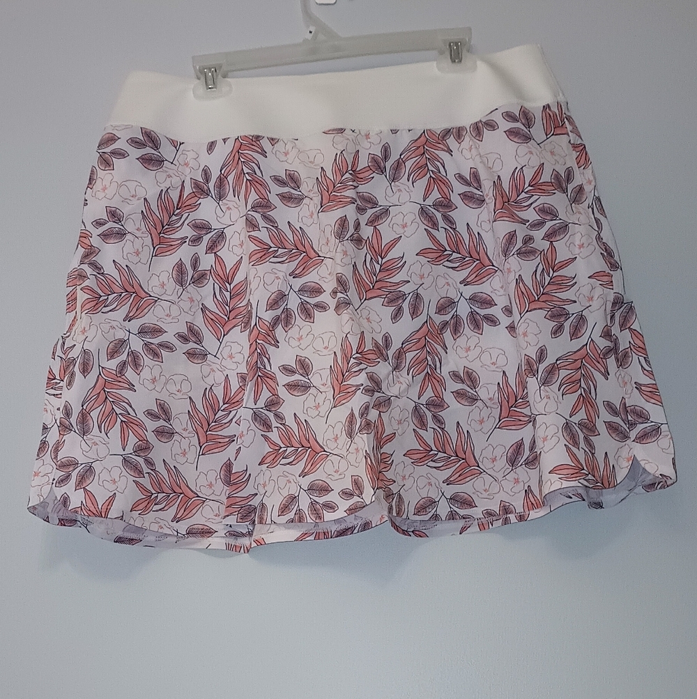 Puma White and Pink Floral‎ Golf Skort XL/L